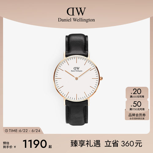 dw手表女36mm表盘皮质女表