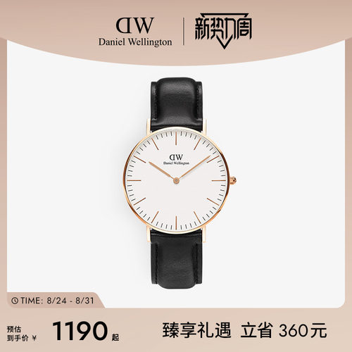 dw手表女36mm表盘皮质女表