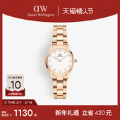 情人节礼物 DW手表女ICONIC系列时髦小精钢彩盘石英表玫瑰金色