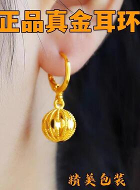 越南沙金耳环女款转运珠黄金色气质耳坠耳钉时尚招财耳饰耳圈礼物