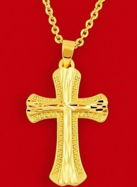 越南沙金十字架吊坠时尚男女款合