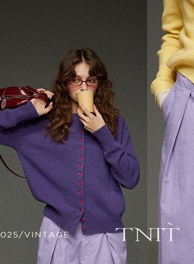 复古紫色西装休闲阔腿裤长裤女春季2025新款高腰宽松慵懒风裤子潮