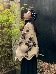 新中式不规则小众设计感短款羽绒服女冬季2025新款加厚白鸭绒外套