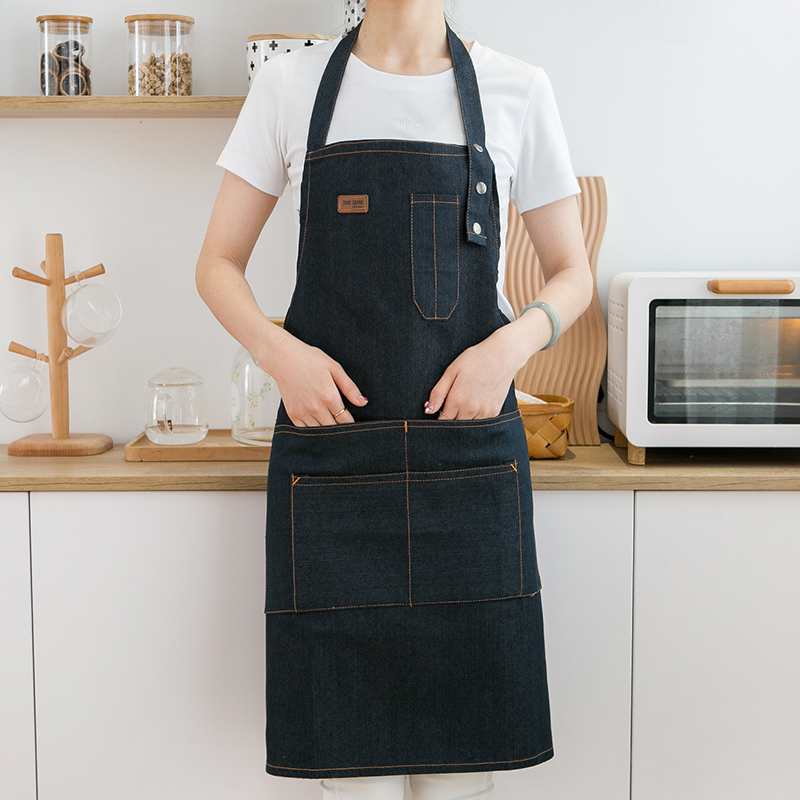 味姿美牛仔帆布韩版定制logo围裙