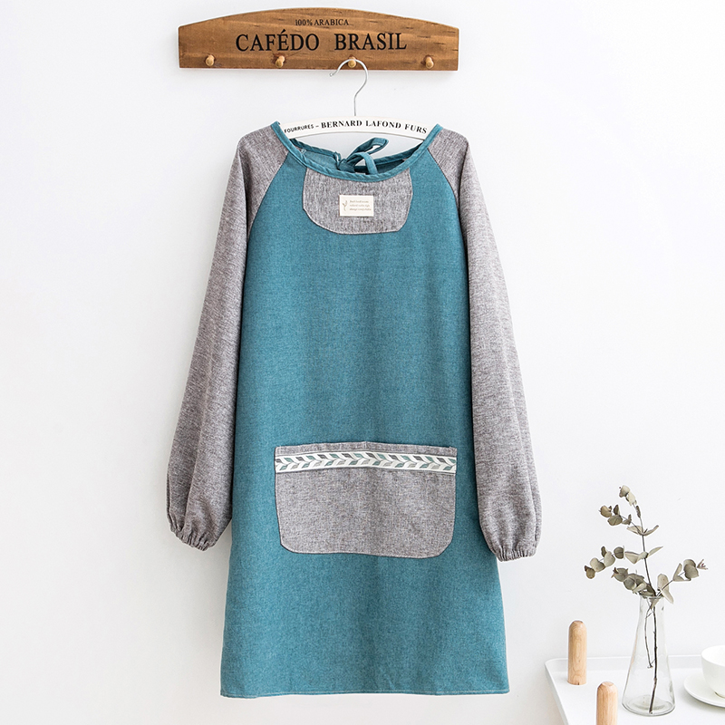 秋冬长袖反穿衣加大时尚女士围裙