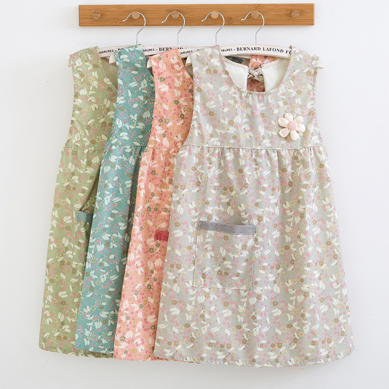 时尚无袖坎肩厨房防污做饭罩衣女