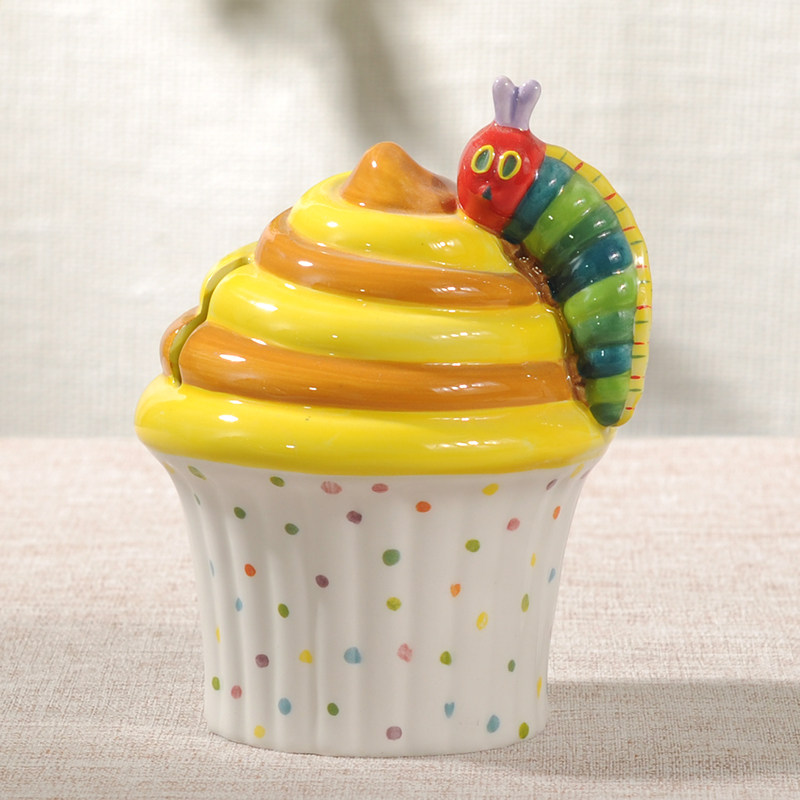 毛毛虫蛋糕陶瓷存钱罐储蓄罐电视柜玄关柜摆件家居饰品礼品