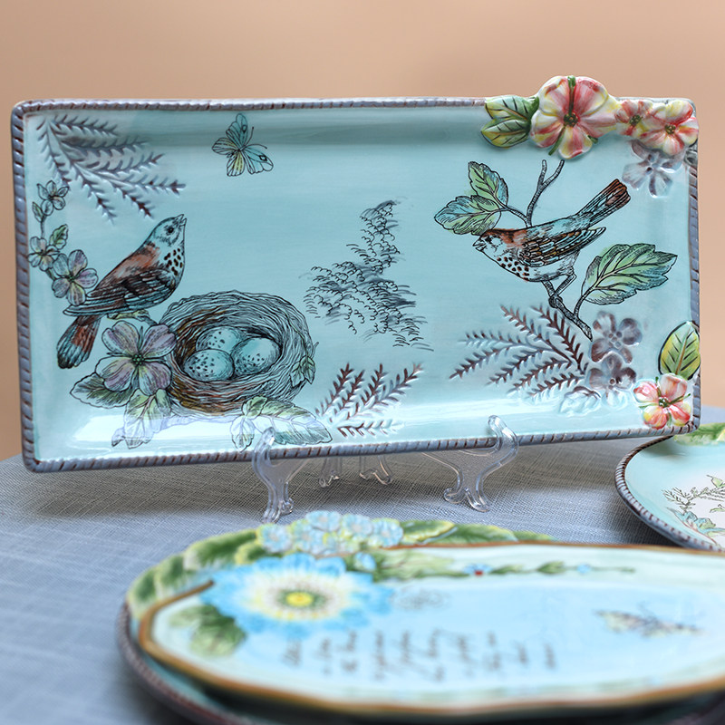 促销美国FF英国花园陶瓷陶瓷水果盘干果盘餐盘面包盘沙拉盘托盘