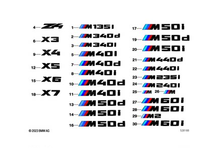 BMW宝马原厂 2系3系4系5系X3X4X5X6亮黑色尾箱标车标字标后备箱贴