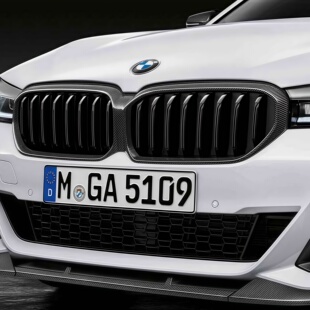 宝马BMW原厂5系G30 G38 改碳纤维中网格栅 高亮黑高光泽进气格栅
