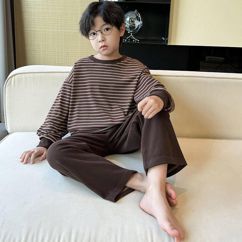 长袖男童德绒睡衣套装秋冬保暖条纹男孩儿童内搭外穿中大童家居服,童装/婴儿装/亲子装,家居服套装,淘宝优惠券,粉丝福利购,淘宝优惠卷