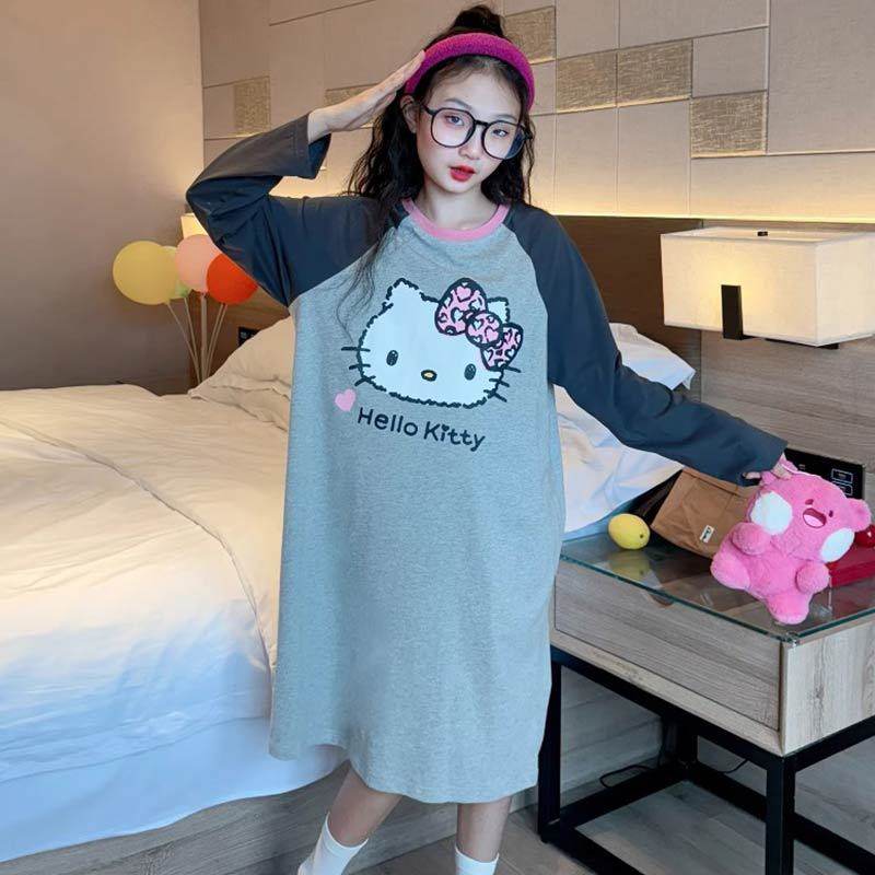 中大童女孩可爱春秋款长袖全棉宽松新款女童套头纯棉睡裙a类睡衣,童装/婴儿装/亲子装,家居服套装,淘宝优惠券,粉丝福利购,淘宝优惠卷