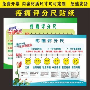 医院疼痛评分尺海报贴纸温馨提示住院部疼痛表情评估尺墙贴标识牌