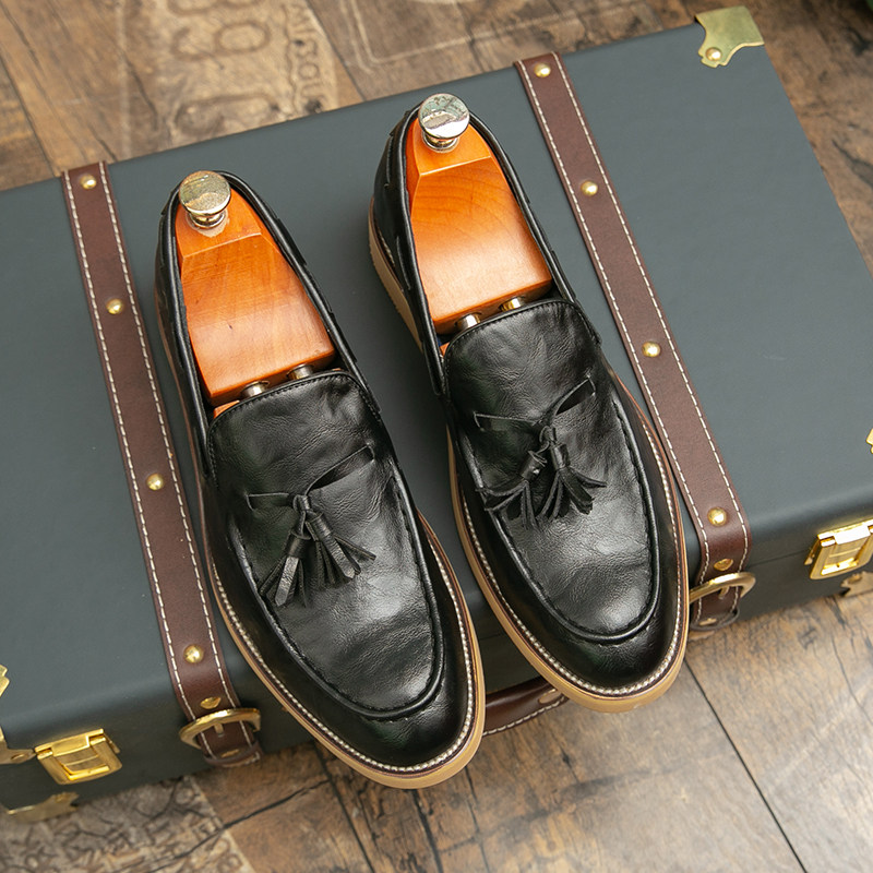 春季流苏小皮鞋男英伦韩版百搭青年商务休闲皮鞋大码男鞋45 46 47,流行男鞋,休闲皮鞋,淘宝优惠券,粉丝福利购,淘宝优惠卷