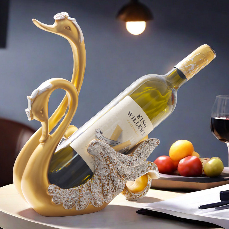 网红天鹅红酒架新款高颜值年轻人家用客厅摆件酒柜餐桌装饰品摆设