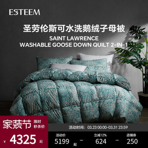 【限量秒杀】ESTEEM/宜庭圣劳伦斯可水洗鹅绒被子母被95白羽绒被