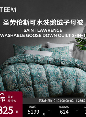 【限量秒杀】ESTEEM/宜庭圣劳伦斯可水洗鹅绒被子母被95白羽绒被