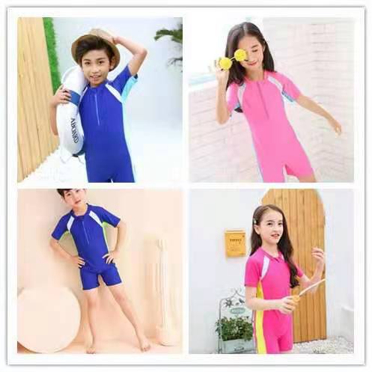 Children's swimsuits, boys one-piece 8160 students' sun protection medium-sized children one-piece swimsuit 2024 new swimming trunk suit