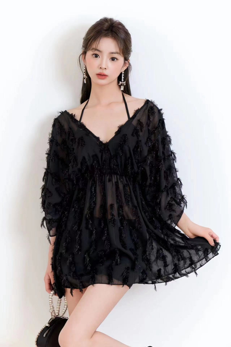 多种高档时尚比基尼三件套小胸聚拢遮肚2023新款仙女甜欲风游泳装