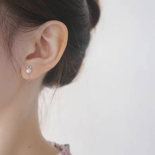 贝珠小麋鹿925银耳夹无耳洞女高级感简约性冷淡风仙气森系超仙