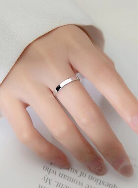 纯银素戒光面开口戒简约设计