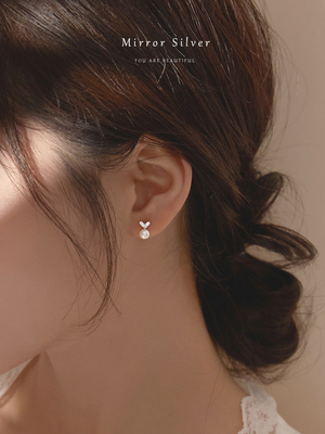 爱心小巧珍珠耳钉