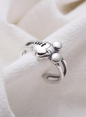 韩国东大门s925通体纯银复古米奇