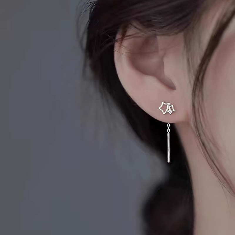 925纯银星星耳线女小众