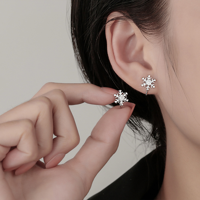 雪花耳夹无耳洞女耳骨夹