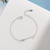 性冷淡风气质个性 925纯银LUCK手链女生 简约森系韩版 幸运手饰