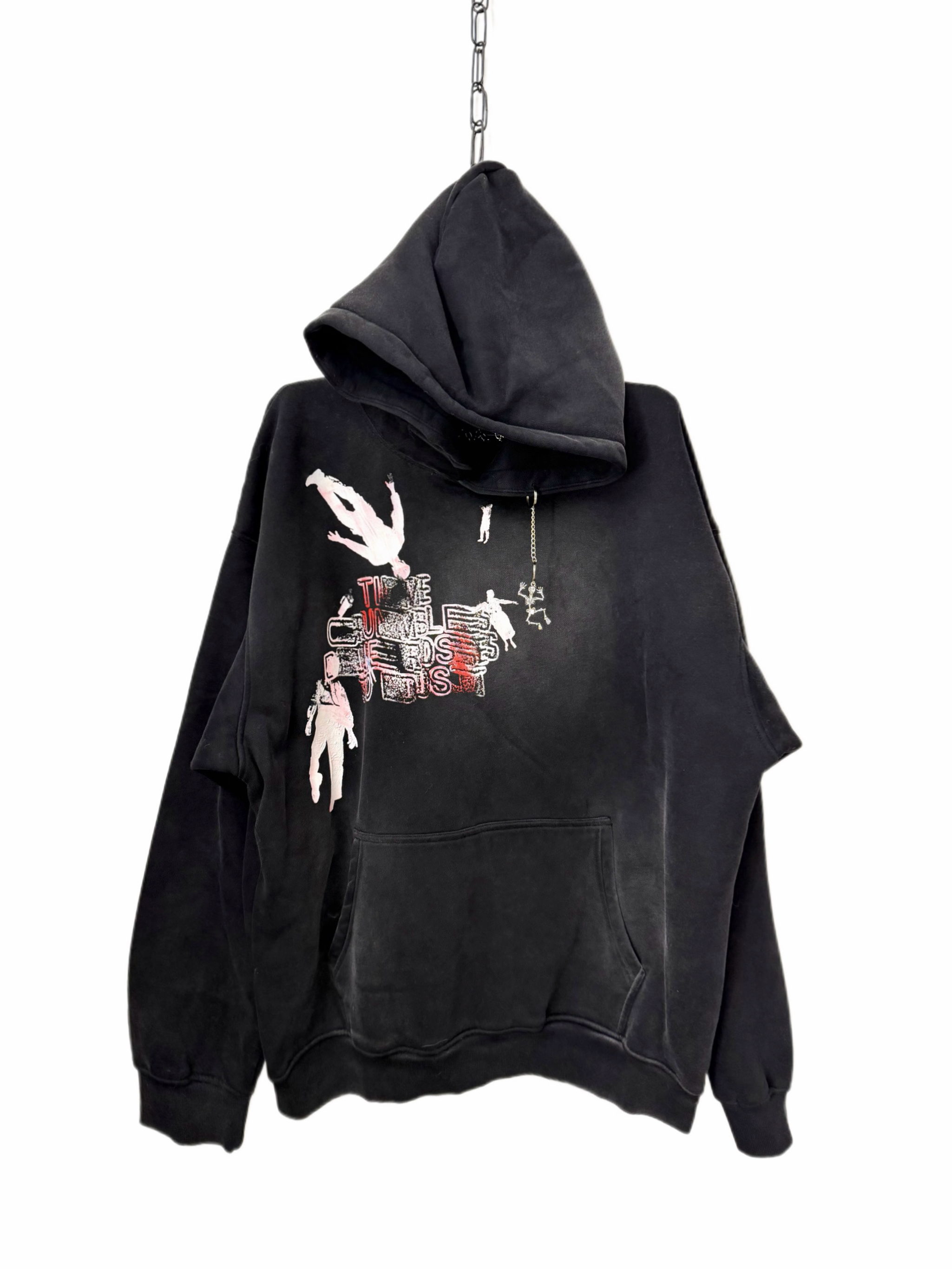 【sharkcolor】remake手工晕染不规则印花 抽象吊坠设计加绒卫衣