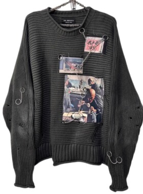 【sharkcolor】remake‘共产党万岁’复古记忆 手工重磅针织毛衣