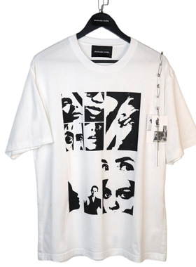 sharkcolor*remake小众人像印花短袖宽松T恤男女