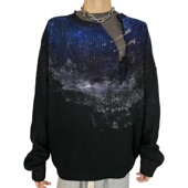 Remake 手工裁剪别针泼墨秋冬宽松毛衣 21AW SAS Hell System