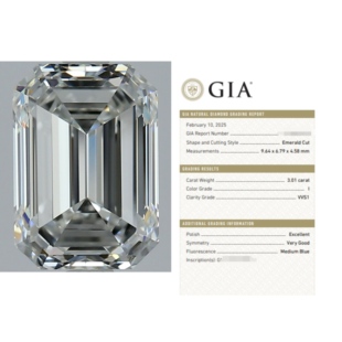 冰糖 先恩尼3.01t gia天然祖母绿切钻石 VVS1 非人工培育igi