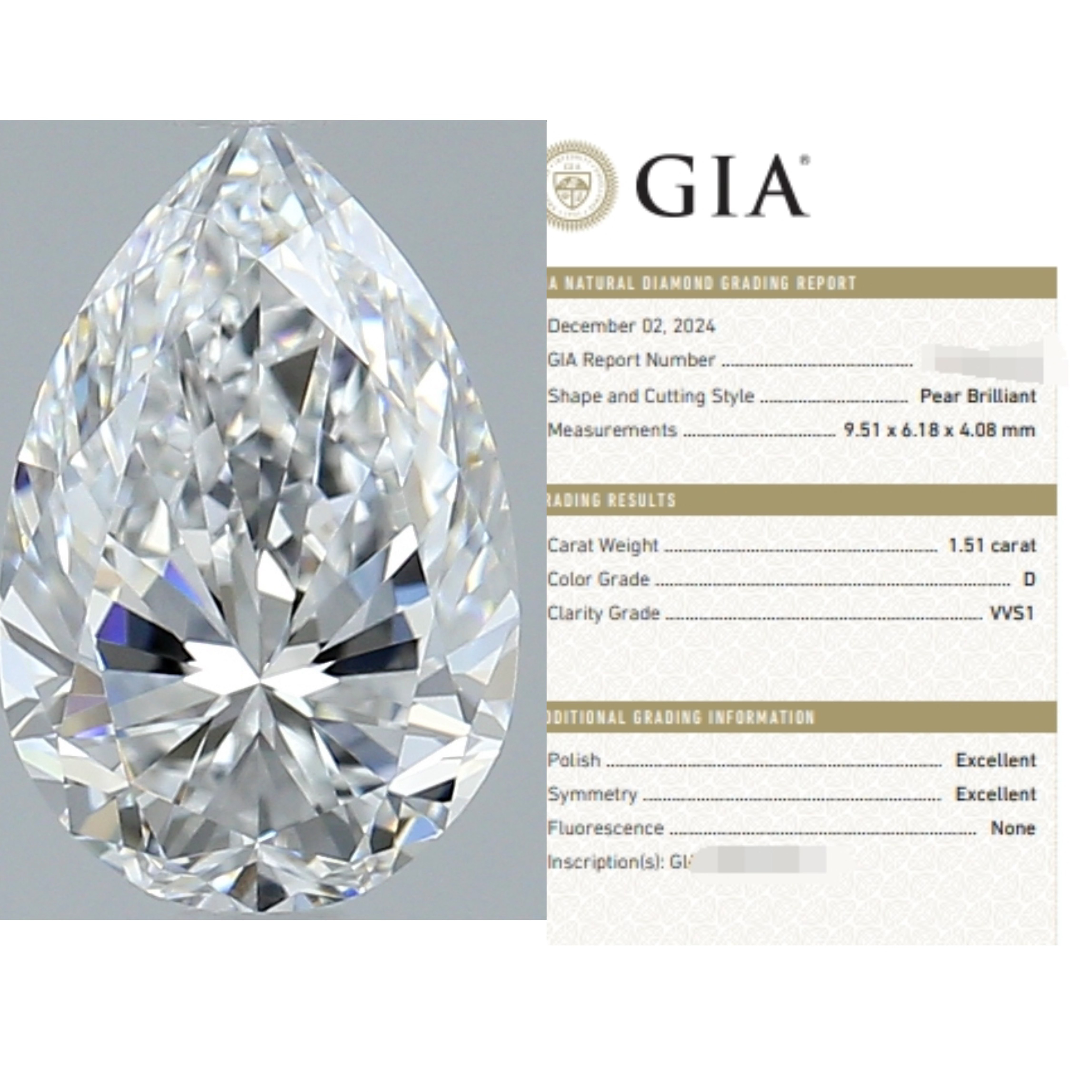 先恩尼1.5ct d vvs1 GIA水滴钻天然钻石非igi实验室培育