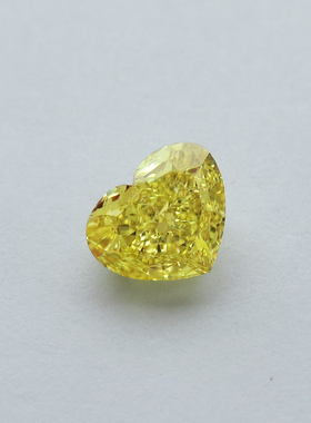 1.01 FIY VVS2 浓彩黄 异形钻 爱心形黄钻彩钻 GIA