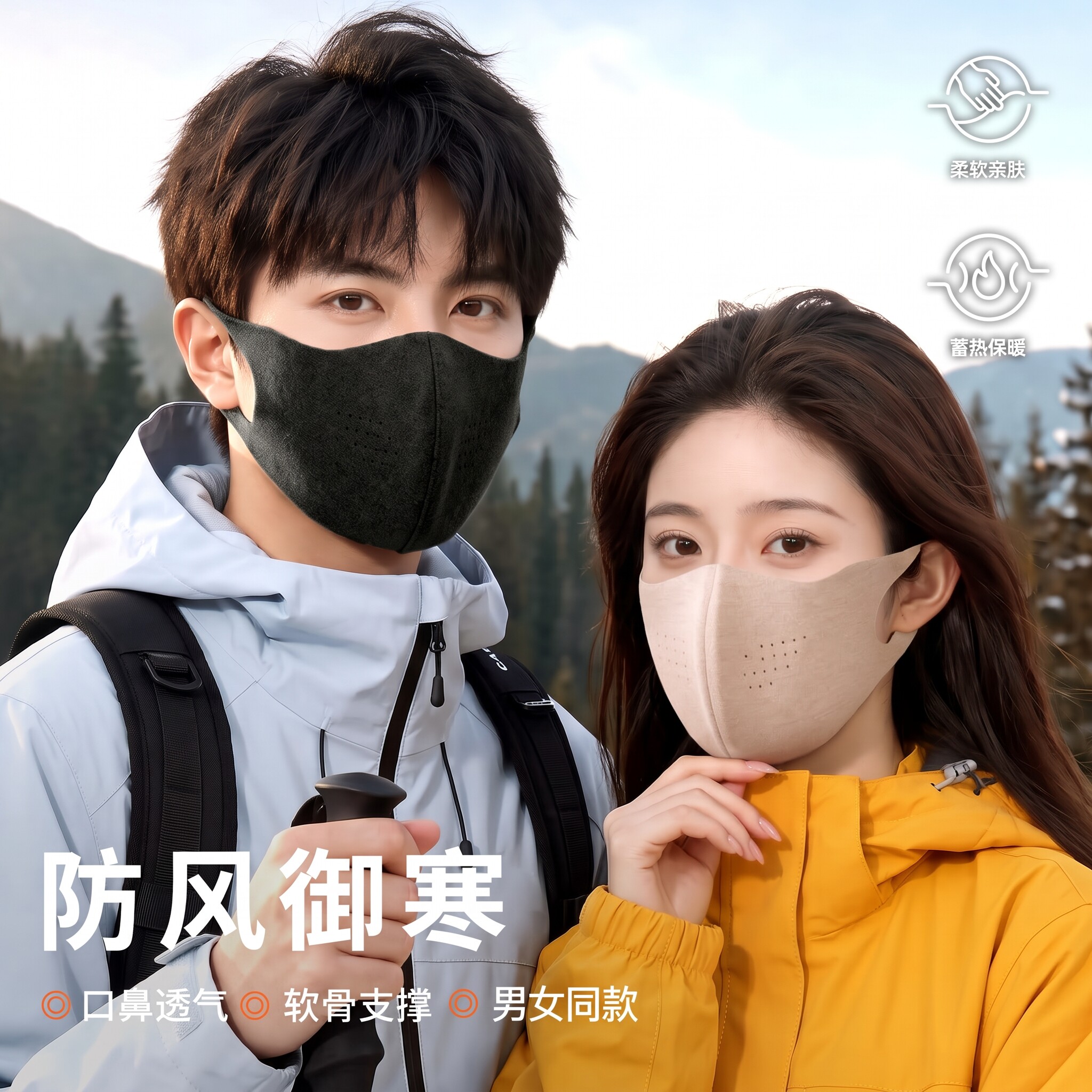 骑行专用保暖口罩男女高颜值秋冬季滑雪防风防寒透气户外登山面罩