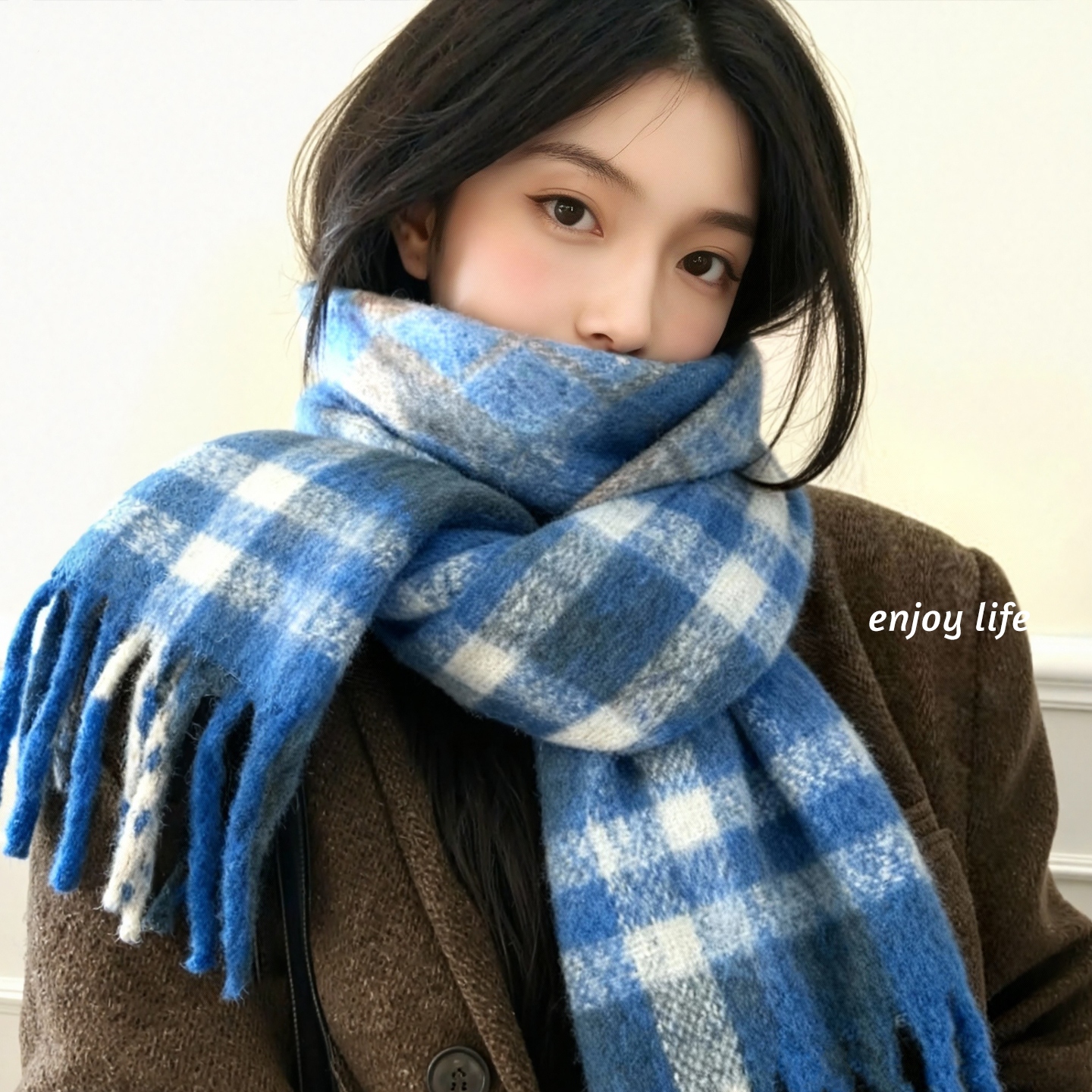 韩剧女主冬季氛围感单品围巾
