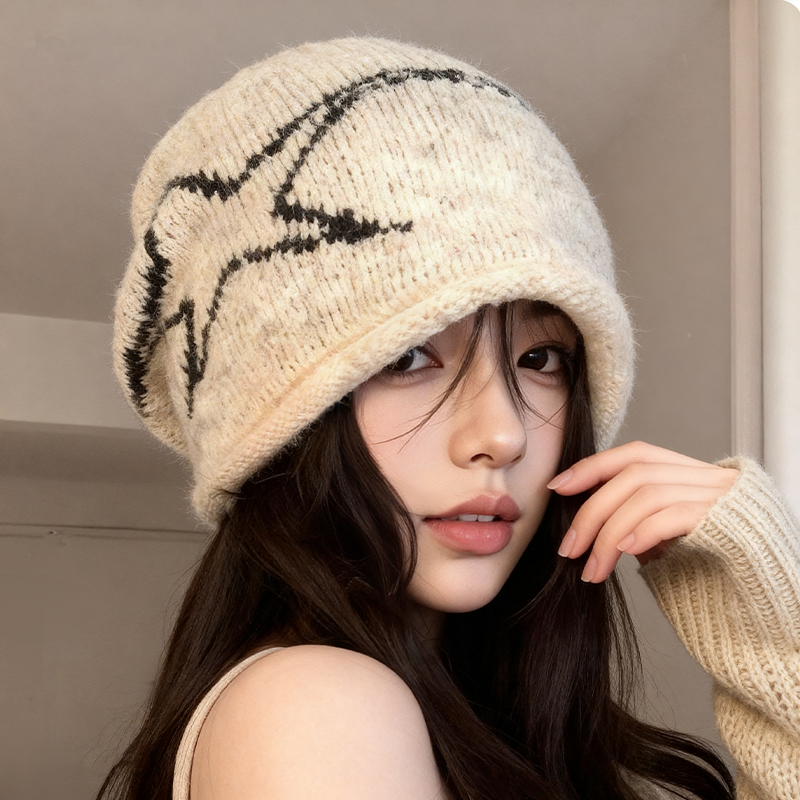 帽子女冬季2025新款毛线帽显脸小