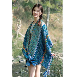 披肩女2023新款秋冬民族风云南特色丽江大理斗篷披风外搭时尚洋气