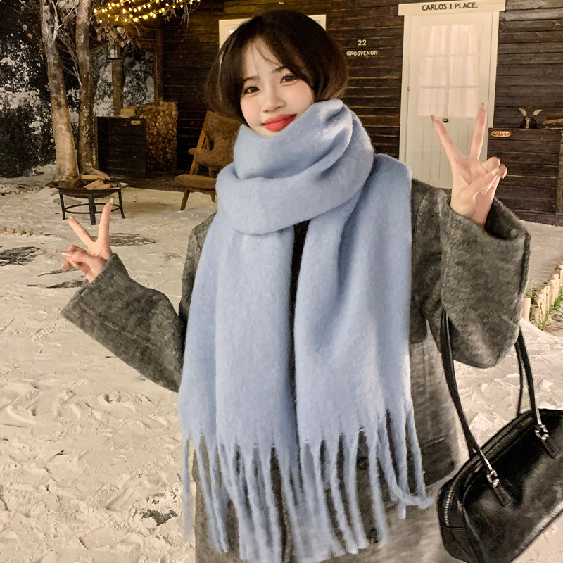 【高级氛围感】纯色百搭保暖围巾