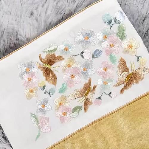 袖口领条刺绣（白）