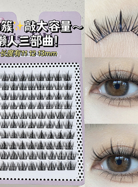 哩哩小姐懒人三部曲假睫毛自然仿真单簇纯欲日常妆新手自嫁接睫毛