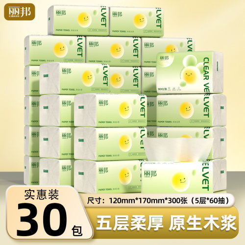 丽邦抽纸300张家用实惠装