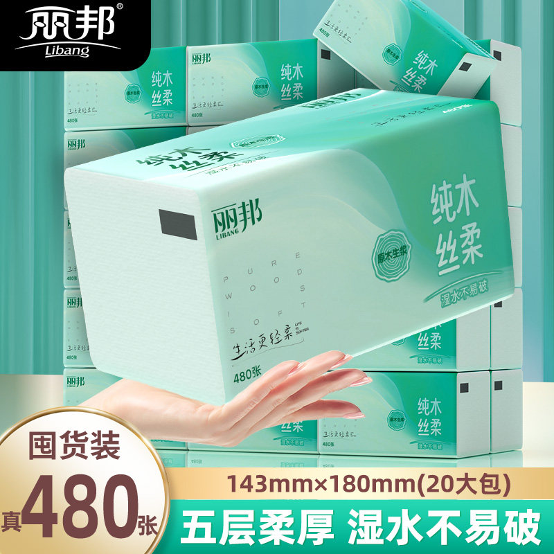 丽邦480张大包抽纸整箱家用实惠装纸巾卫生纸餐巾纸面巾擦手纸抽,洗护清洁剂/卫生巾/纸/香薰,抽纸,淘宝优惠券,粉丝福利购,淘宝优惠卷