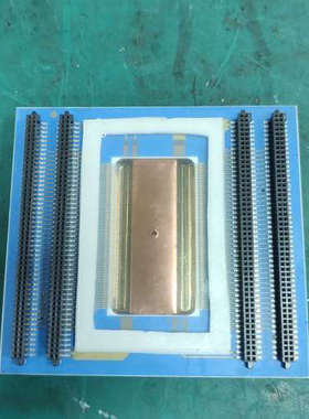 议价-服务器CPU转接板，蓝色PCB基板，带铜质散热片，接口完整。