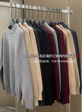 品牌订单2025秋冬新款男士半高领羊毛衫保暖舒适百搭针织打底衫