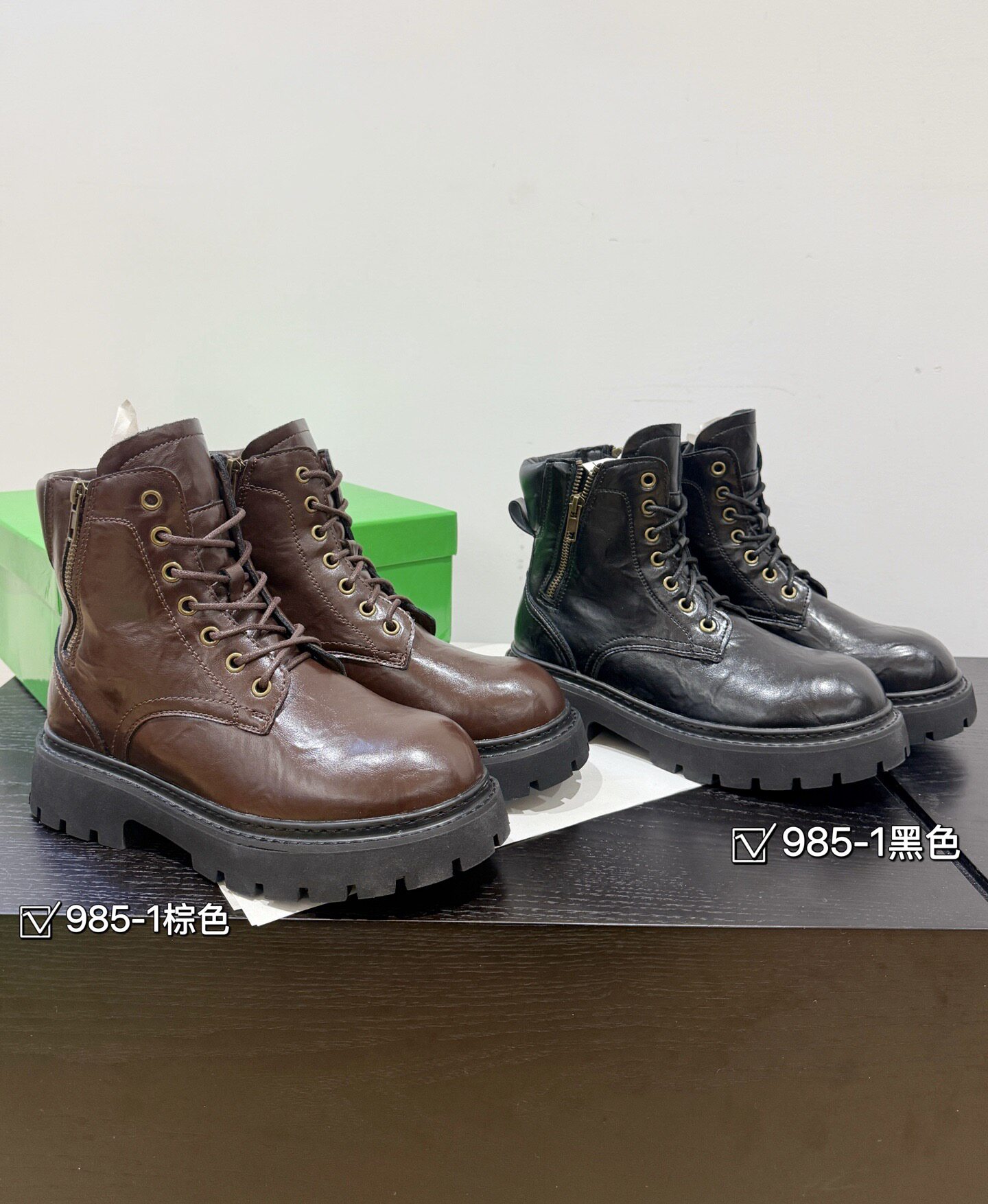 品牌订单真皮新款马丁靴女英伦风厚底增高短筒机车靴子复古工装靴