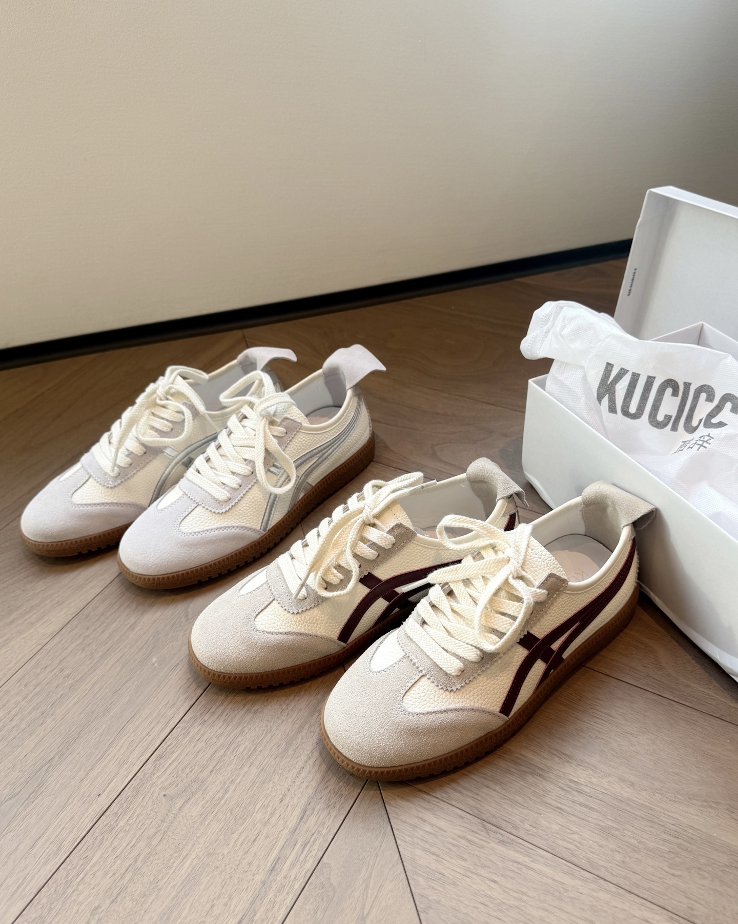 品牌订单复古真皮运动休闲平底圆头系带百搭轻便德训阿甘鞋女